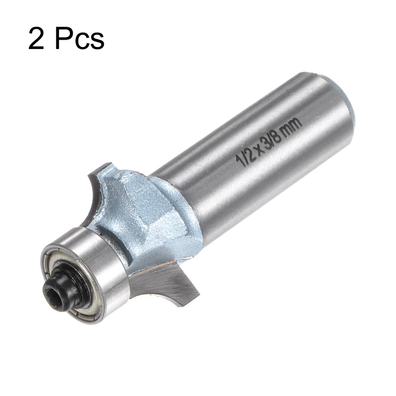 2pcs Roundover Router Bit 1/4 Shank 3/16" Radius 54mm Length Light Blue