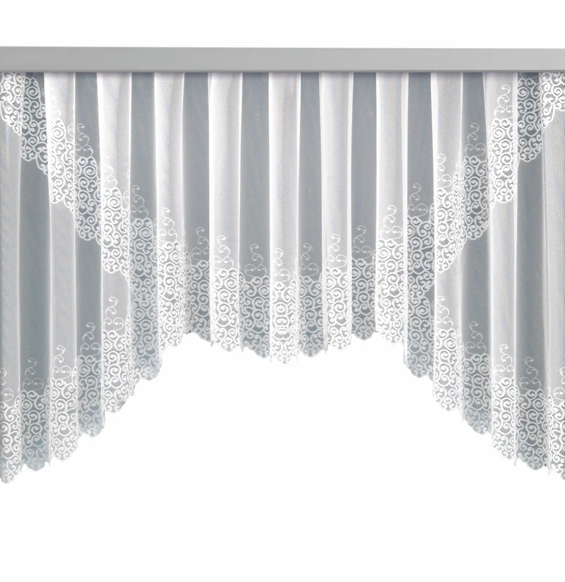 Fensterstore "Conrad" weiß mit Kräuselband 145 x 300 cm- Kuvertstore von Albani