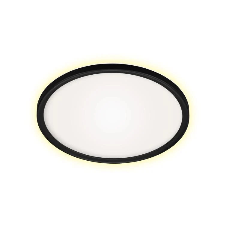 ultraflaches panel led 22w schwarz rund