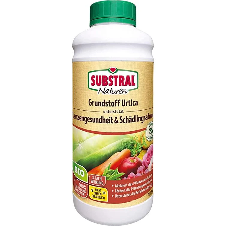 Substral Naturen Bio Grundstoff Urtica Konzentrat unterstützt Pflanzengesundheit, Schädlingsabwehr + Befallminderung 1 L