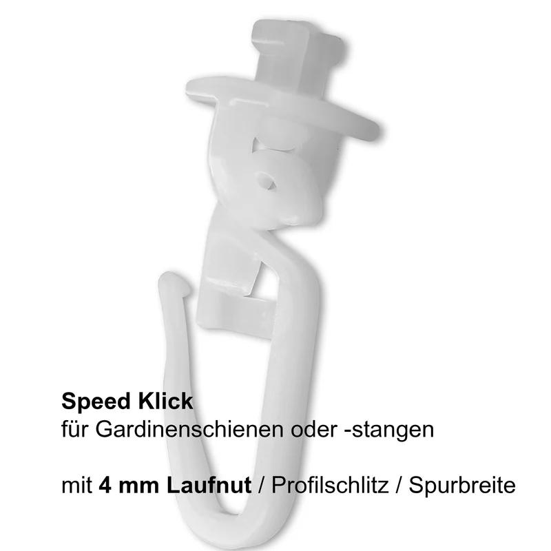 Speed-Klick-Gardinengleiter Knicki Rapid – 4 oder 6 mm