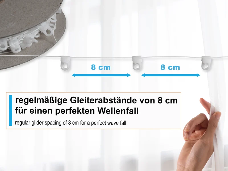 Gleiterkordel / Wellengleiterkordel 8 cm für 6 mm Laufnut