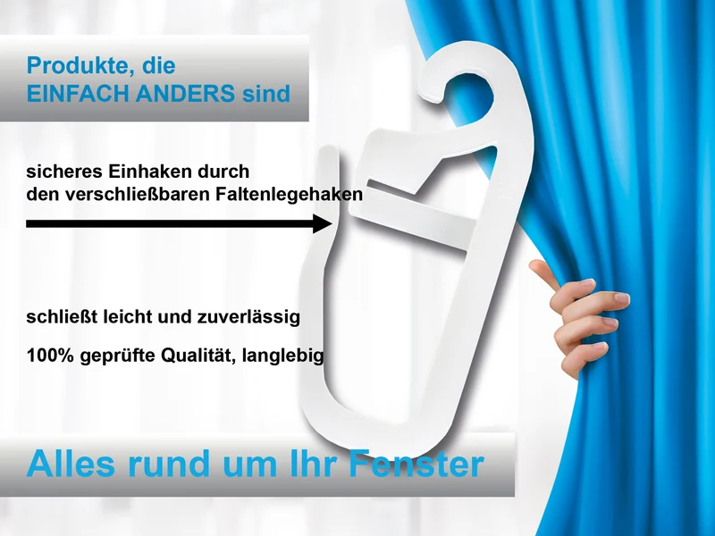 Gardinenhaken / Überklipshaken für Ringe und Ösen bis 3 mm