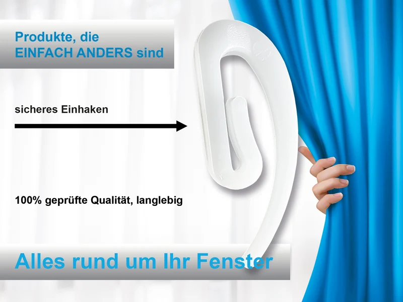 Stechhaken / Gardinenhaken für Gardinenband – Weiß oder Schwarz