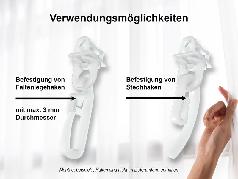 Klick-Fix-Gardinengleiter mit drehbarer Öse – 6–6,5 mm