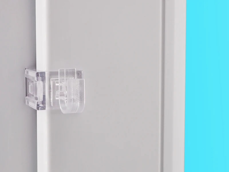 Transparenter Fensterhaken 15–23 mm mit 3 Aufsätzen