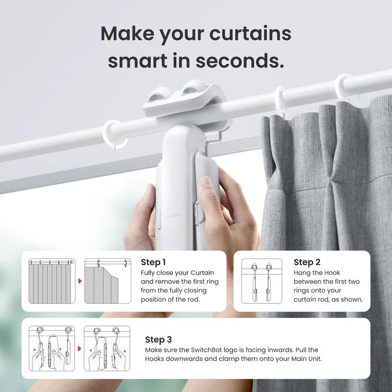 SwitchBot Curtain 3 Rod Type 1 Solar Combo