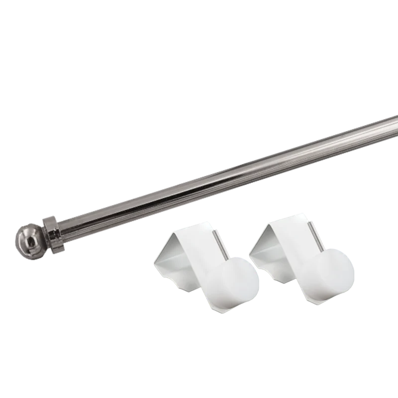 Gardinenstange Eleganz glänzend mit Fensterhaken 15–20 mm