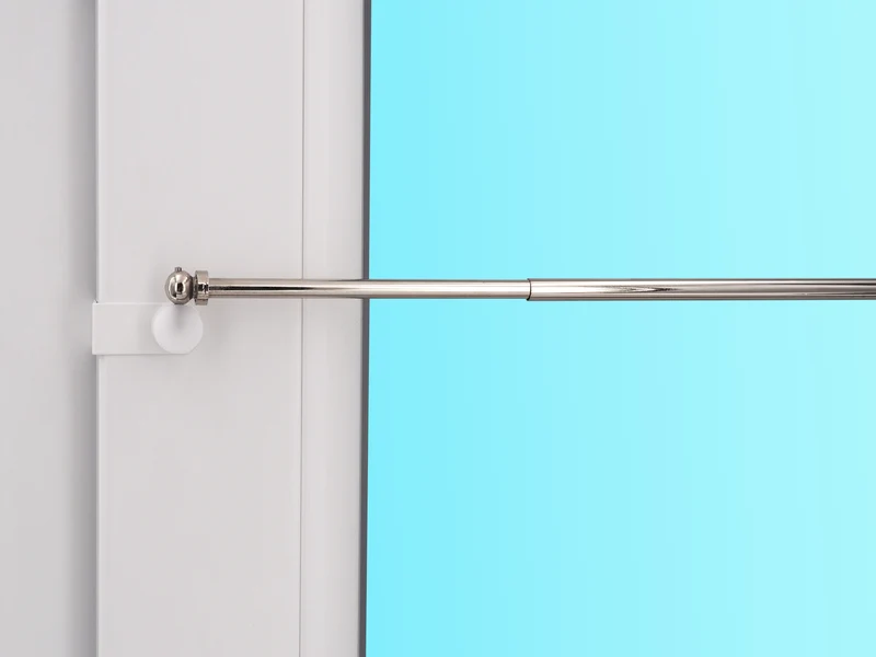 Gardinenstange Eleganz glänzend mit Fensterhaken 15–20 mm