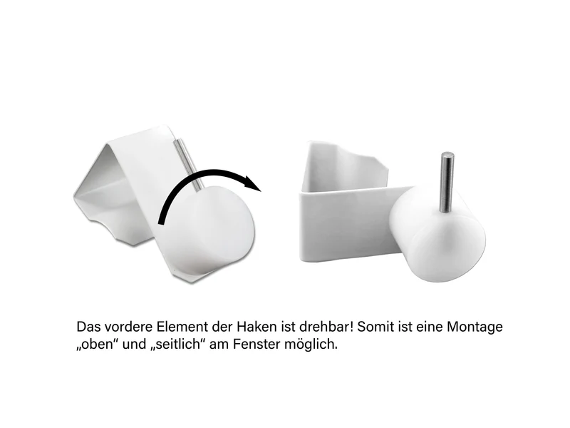 Gardinenstange Eleganz glänzend mit Fensterhaken 15–20 mm