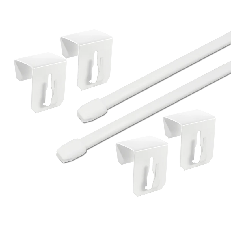 2x Gardinenstange Haiti ausziehbar mit Fensterhaken 15–20 mm