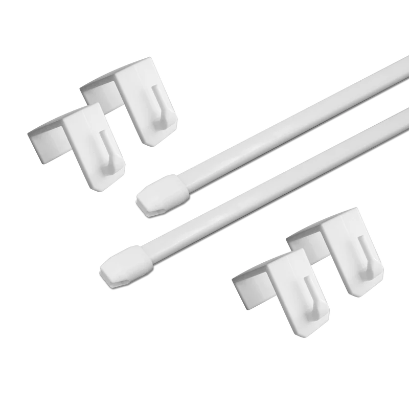 2x Gardinenstange Maui ausziehbar mit Fensterhaken 15–20 mm