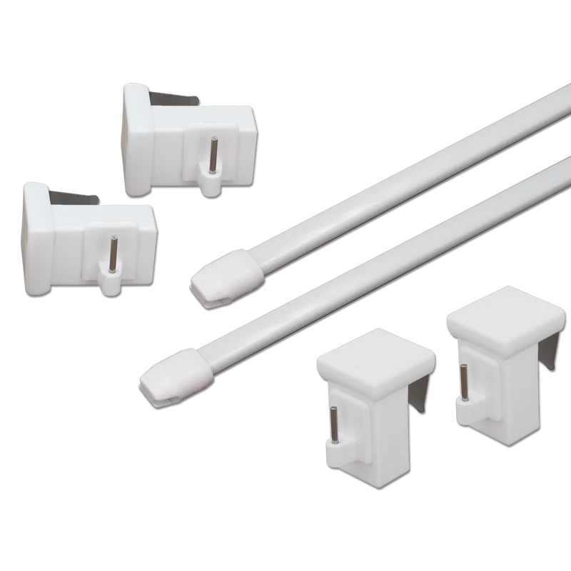 2x Gardinenstange Bali ausziehbar mit Fensterhaken 10–27 mm