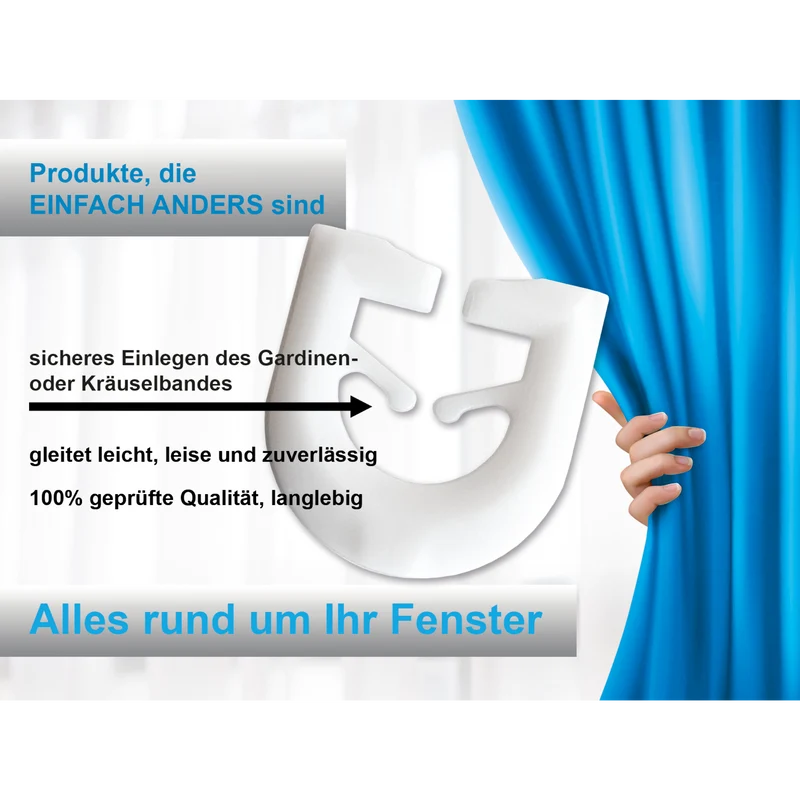 T-Gleiter für Gardinenschienen mit T-Profil – Weiß