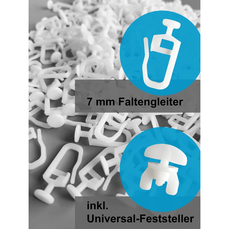 7 mm Faltengleiter mit Universal-Feststeller – Komplettset