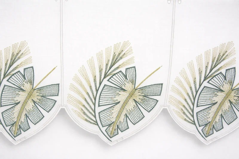 Cliprollo Monstera Blatt grün Höhe 170cm nach Maß Scheibengardine