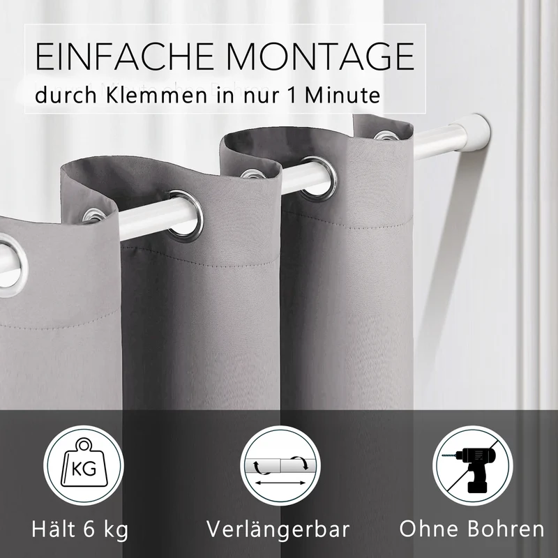 Türvorhang & Klemmstange weiß