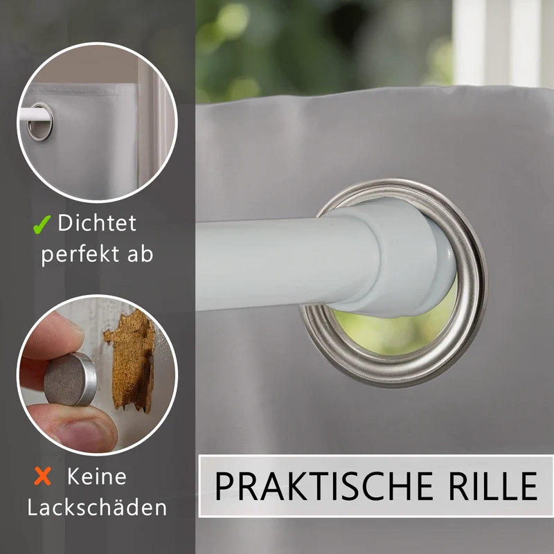 Türvorhang & Klemmstange weiß