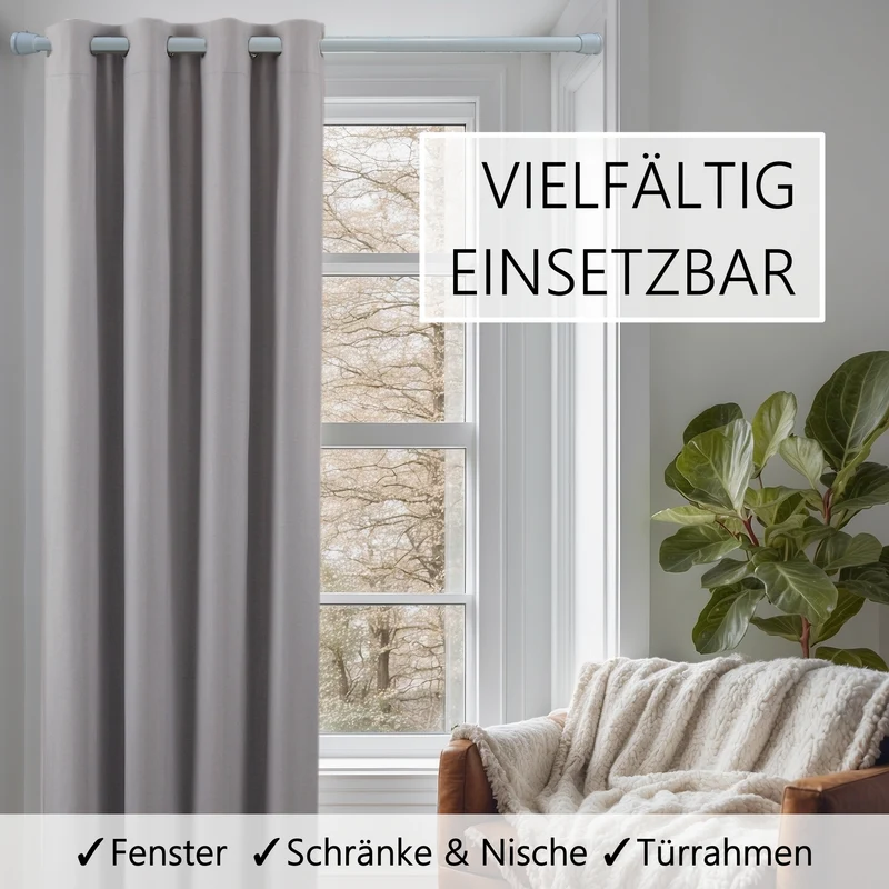 Türvorhang & Klemmstange weiß
