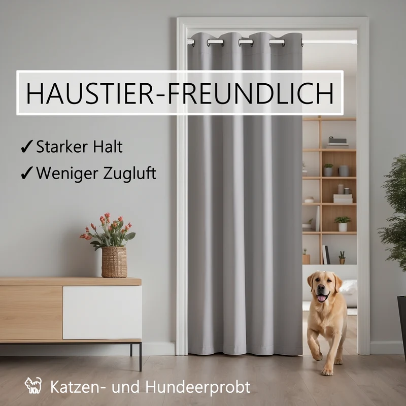 Türvorhang & Klemmstange weiß