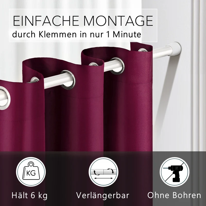 Türvorhang & Klemmstange weiß