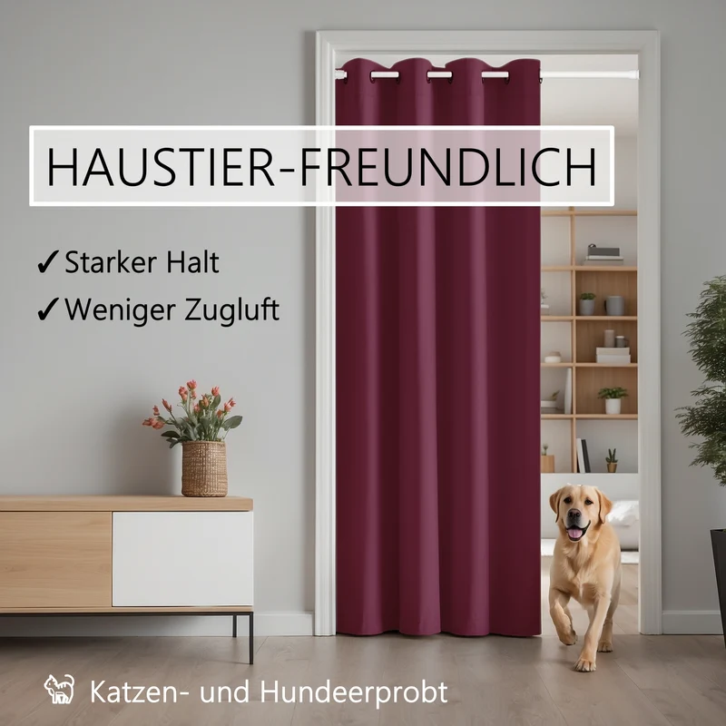 Türvorhang & Klemmstange weiß