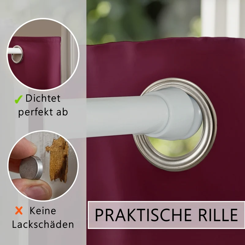 Türvorhang & Klemmstange weiß