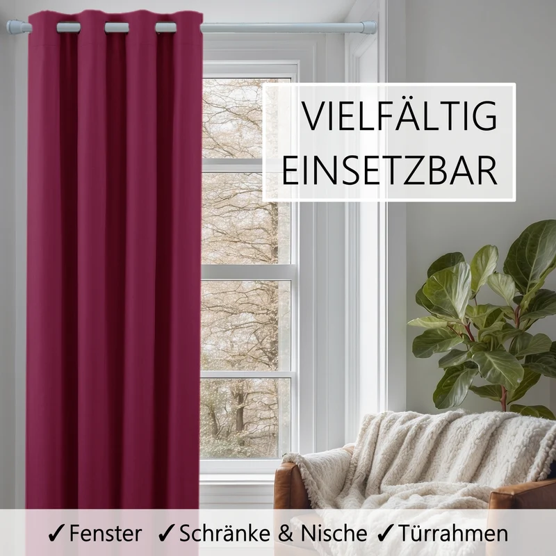 Türvorhang & Klemmstange weiß