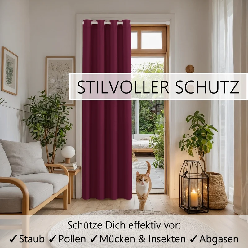 Türvorhang & Klemmstange weiß