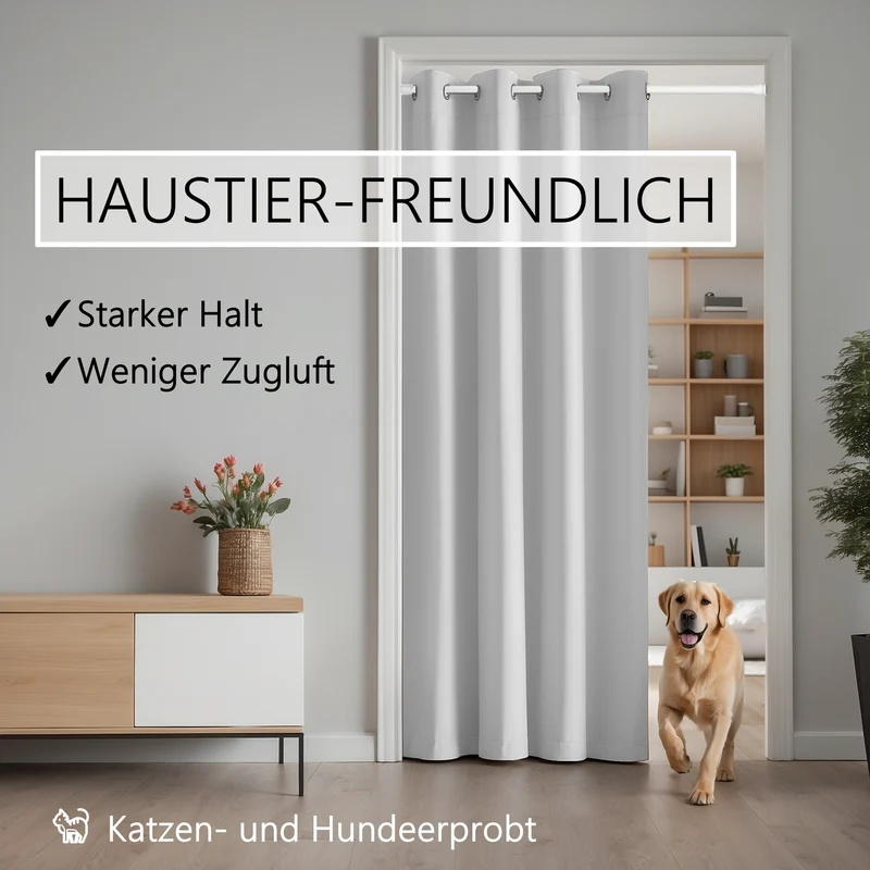 Türvorhang & Klemmstange weiß