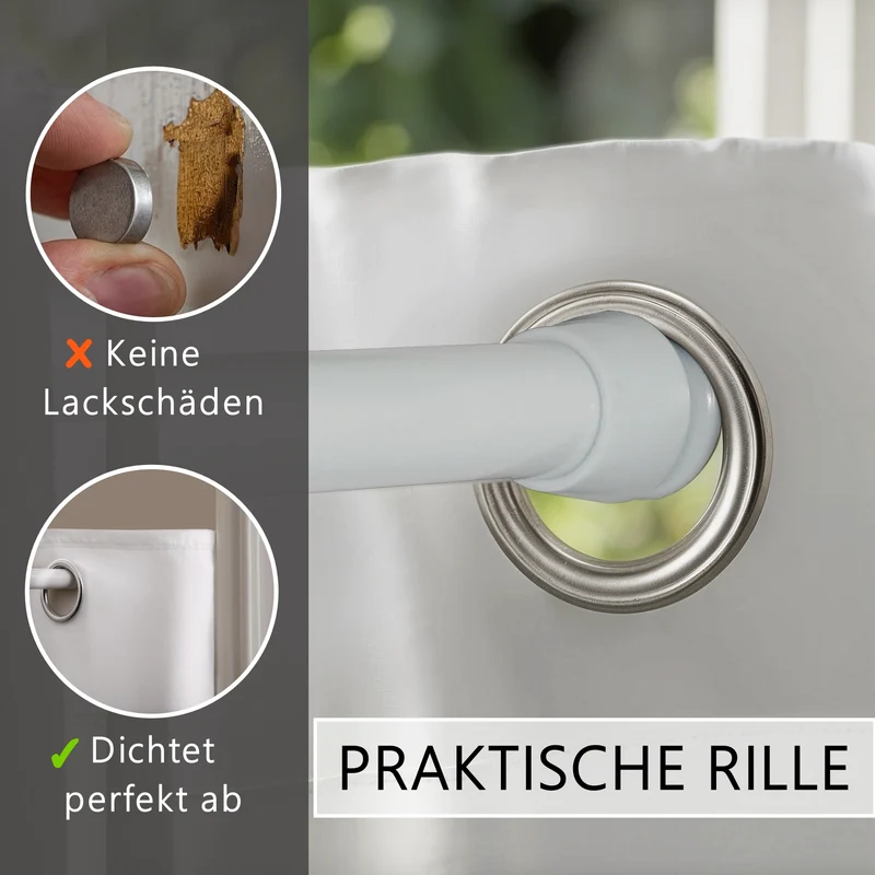 Türvorhang & Klemmstange weiß