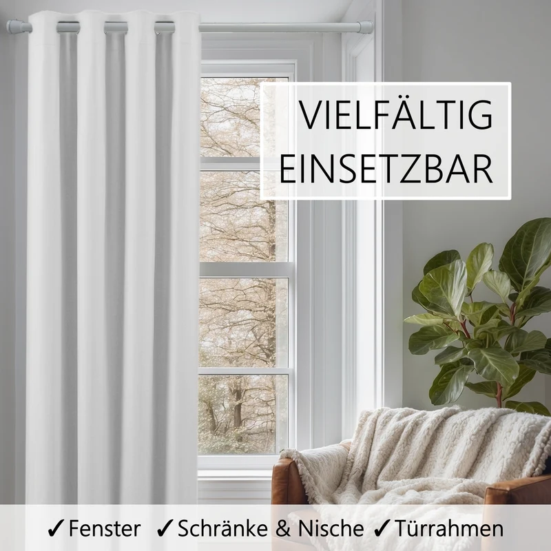 Türvorhang & Klemmstange weiß