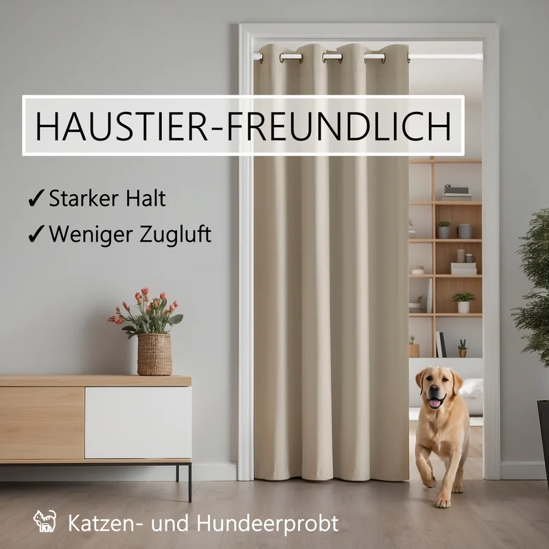 Türvorhang & Klemmstange weiß