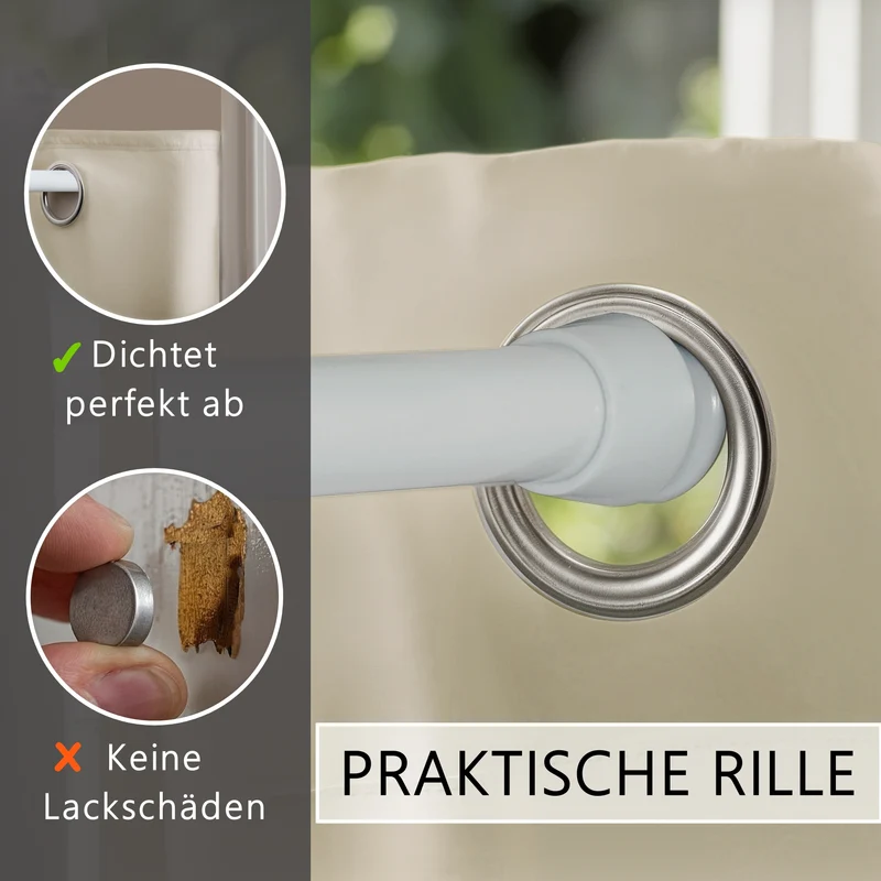 Türvorhang & Klemmstange weiß