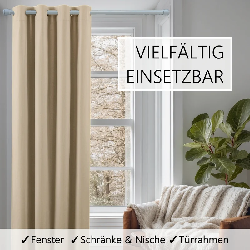 Türvorhang & Klemmstange weiß