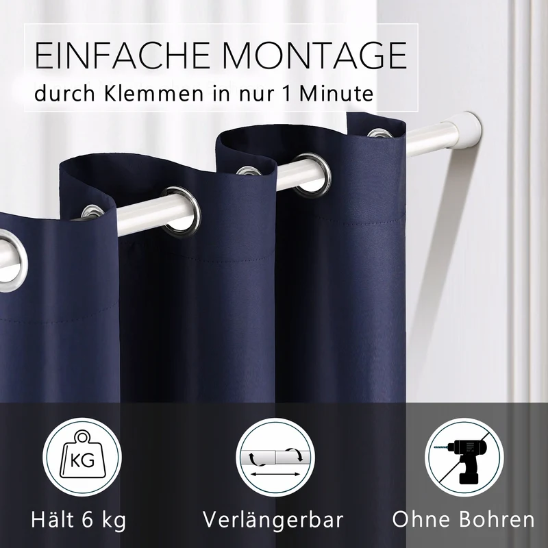 Türvorhang & Klemmstange weiß