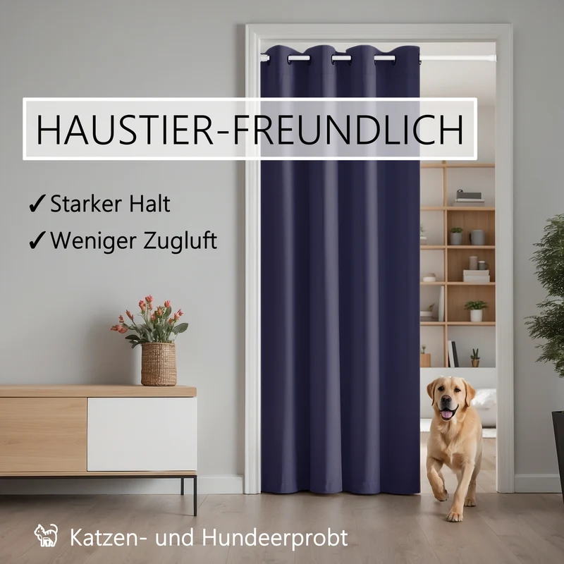 Türvorhang & Klemmstange weiß