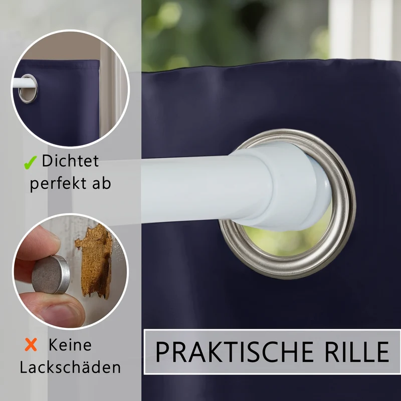 Türvorhang & Klemmstange weiß