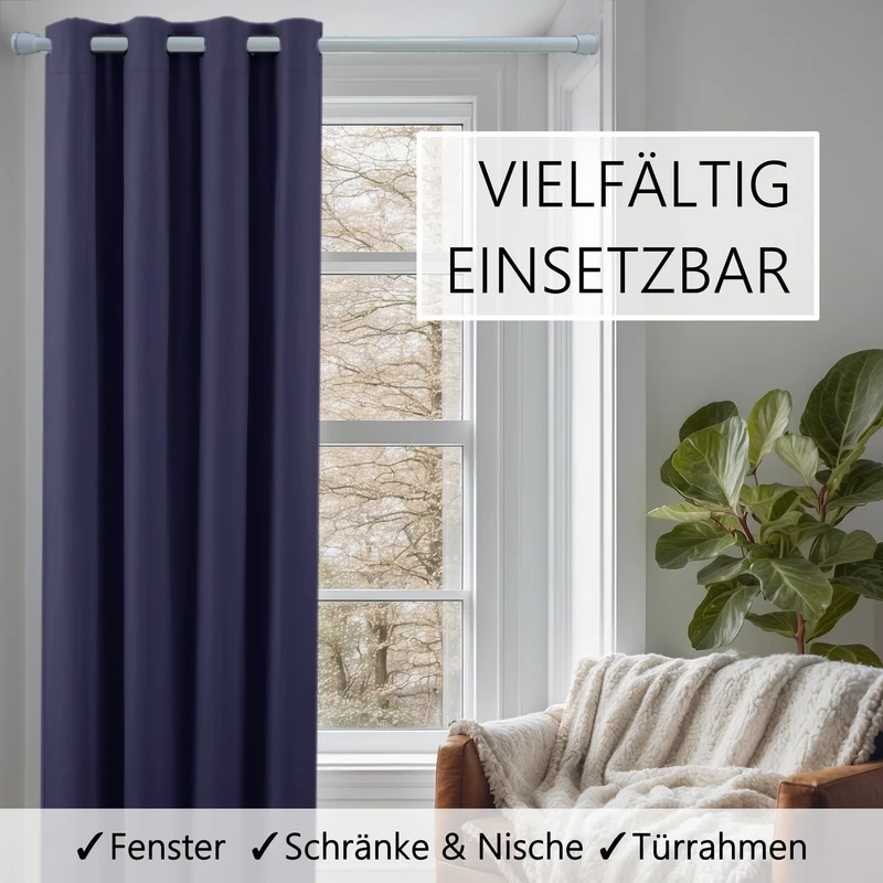 Türvorhang & Klemmstange weiß