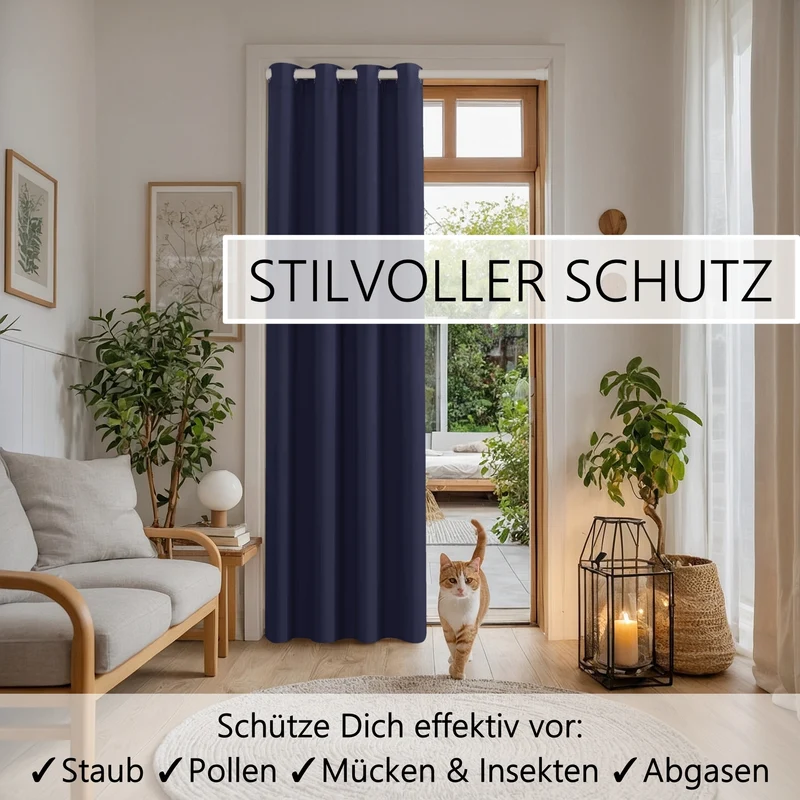 Türvorhang & Klemmstange weiß