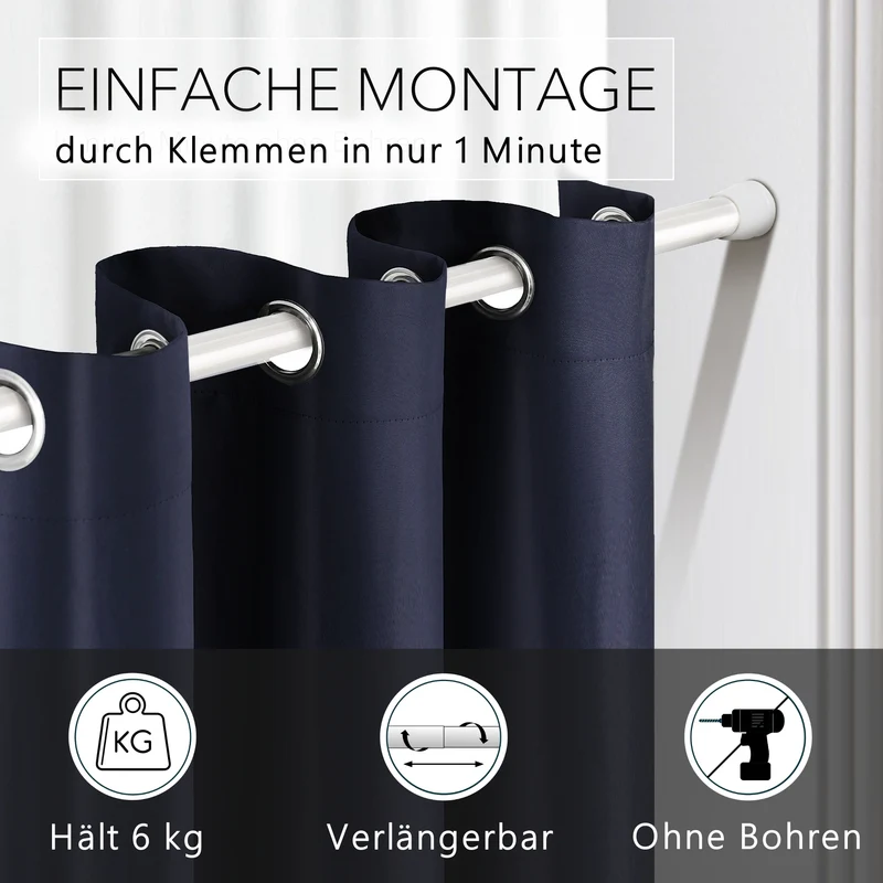 Türvorhang & Klemmstange weiß