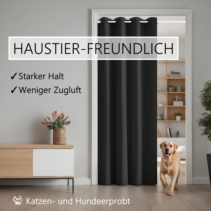 Türvorhang & Klemmstange weiß