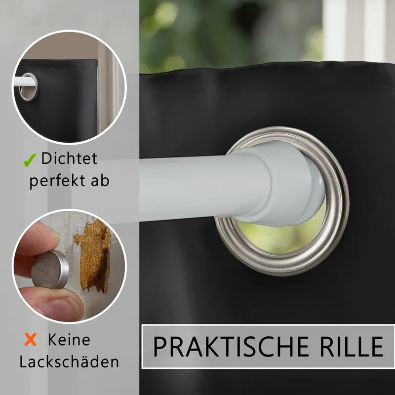 Türvorhang & Klemmstange weiß