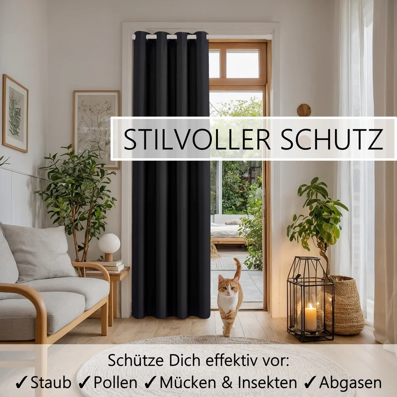 Türvorhang & Klemmstange weiß