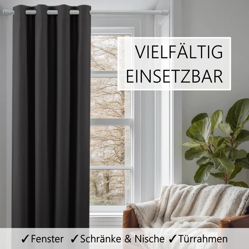 Türvorhang & Klemmstange weiß