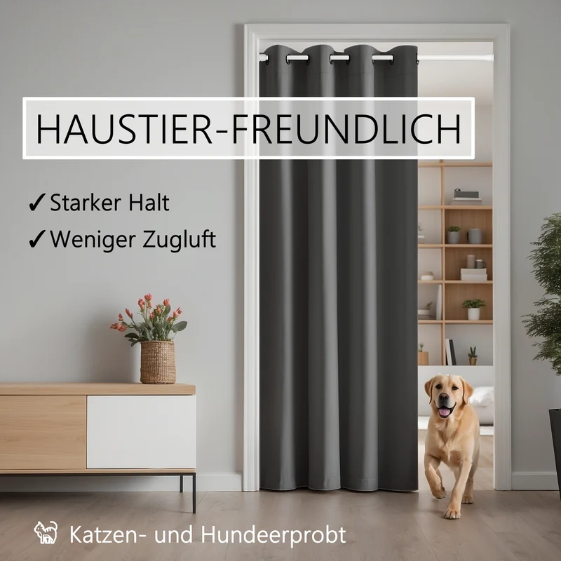 Türvorhang & Klemmstange weiß