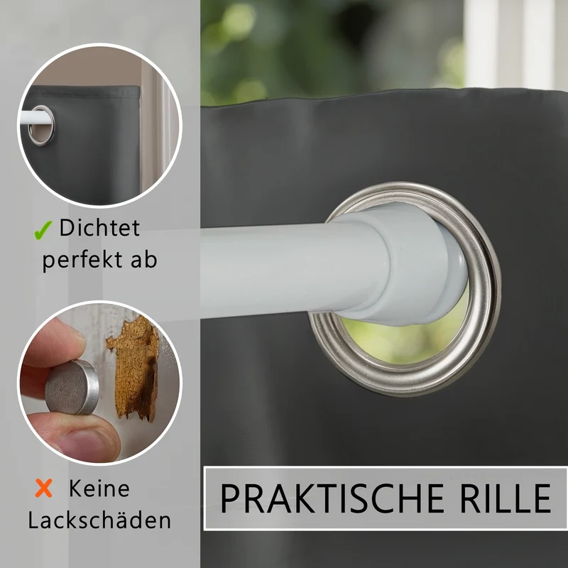 Türvorhang & Klemmstange weiß
