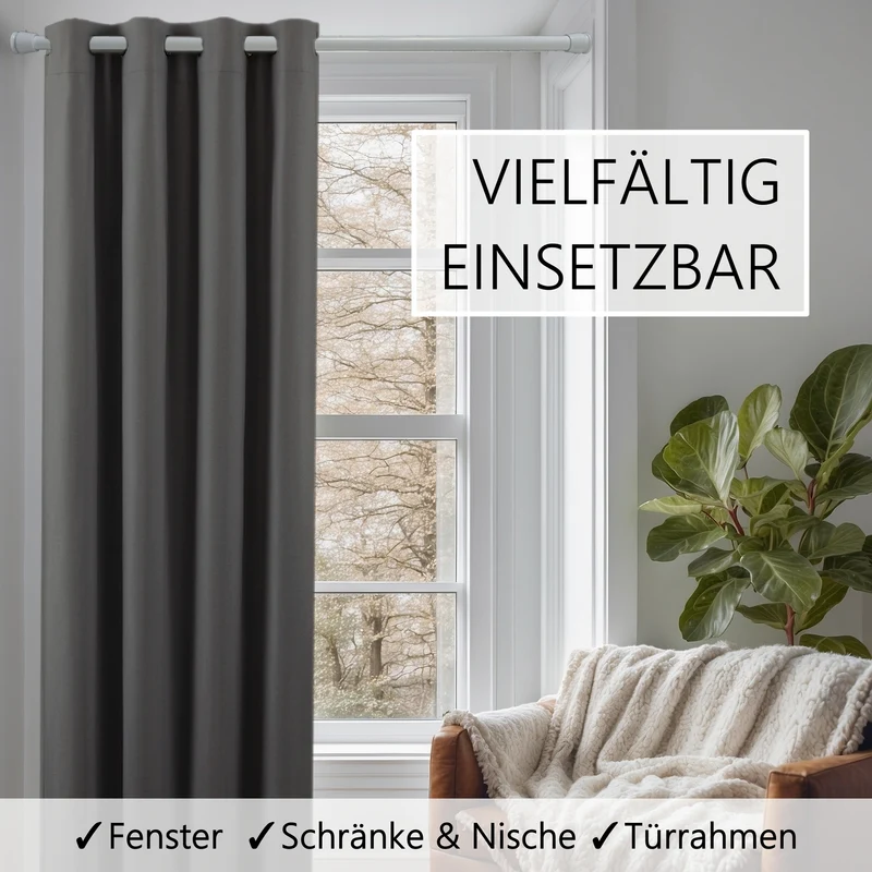Türvorhang & Klemmstange weiß