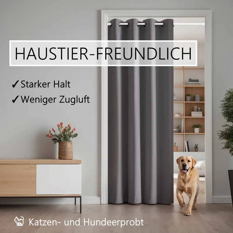 Türvorhang & Klemmstange weiß