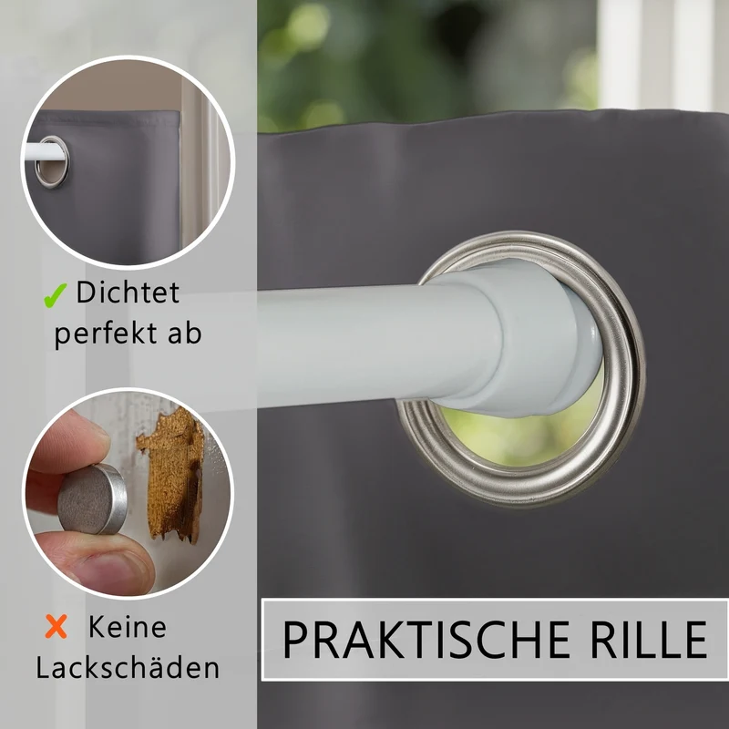 Türvorhang & Klemmstange weiß